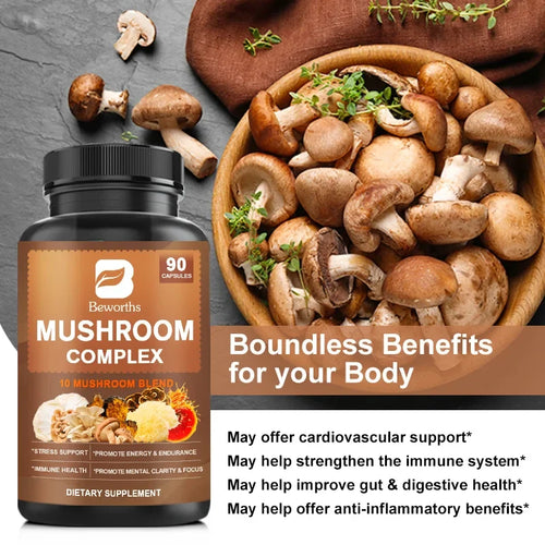 BEWORHTS 90pcs Mushroom Capsules for Health