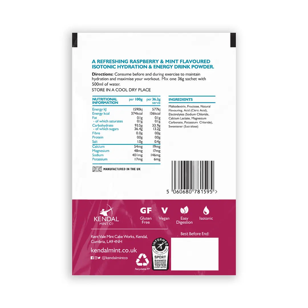 KMC ISO MIX +Electrolytes +Dual-Charge Carbs - Raspberry Mint 90 x 37g