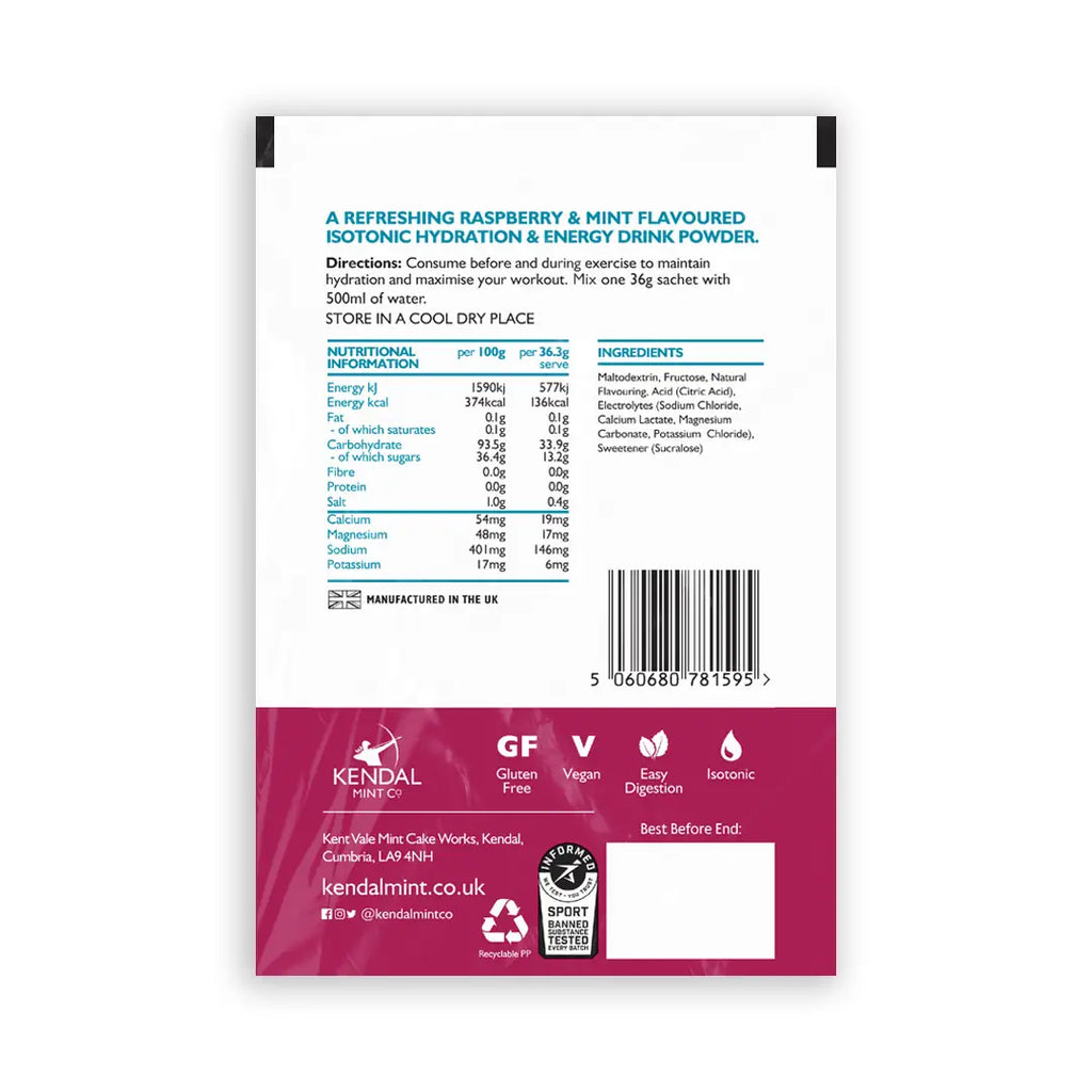 KMC ISO MIX +Electrolytes +DualCharge Carbs -  Raspberry Mint [NEW 100% Recyclable]